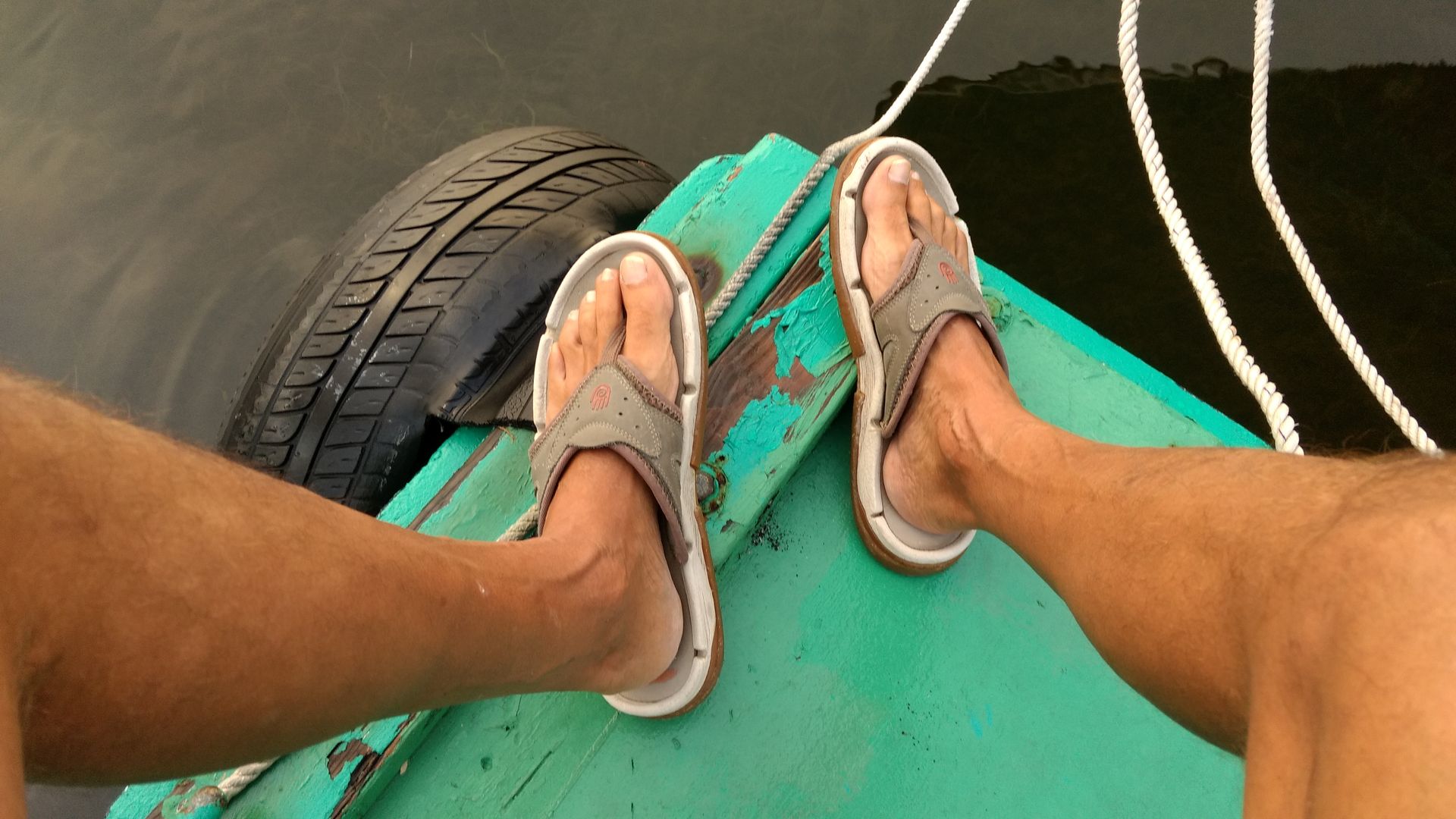 Sandals on the dock