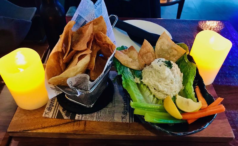 Mahi Mahi dip with homemade nachos